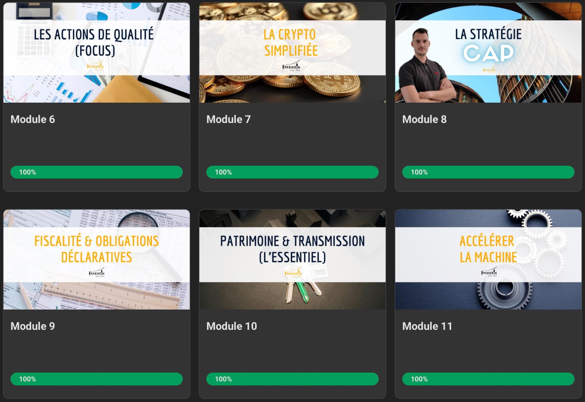 Modules 7 à 11 de la formation Skool